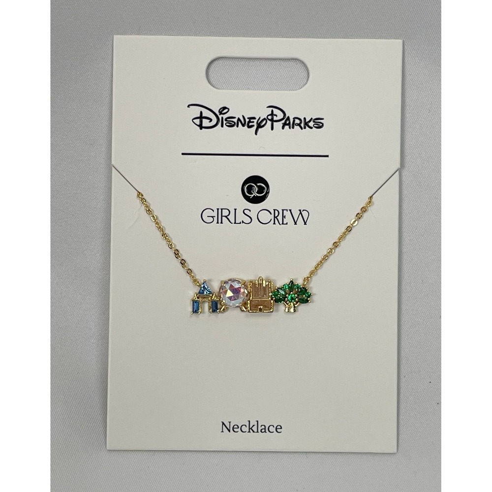 Walt Disney World Parks Girls Crew Four 4 Park Necklace Attractions Icons Castle